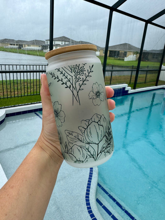 Fueled By ICED TEA & TTPD Matte Glass Can Tumbler, 16oz