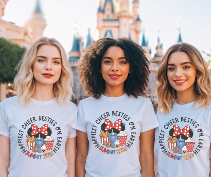 Happiest Cheer Besties on Earth 2026, Summit inspired tee