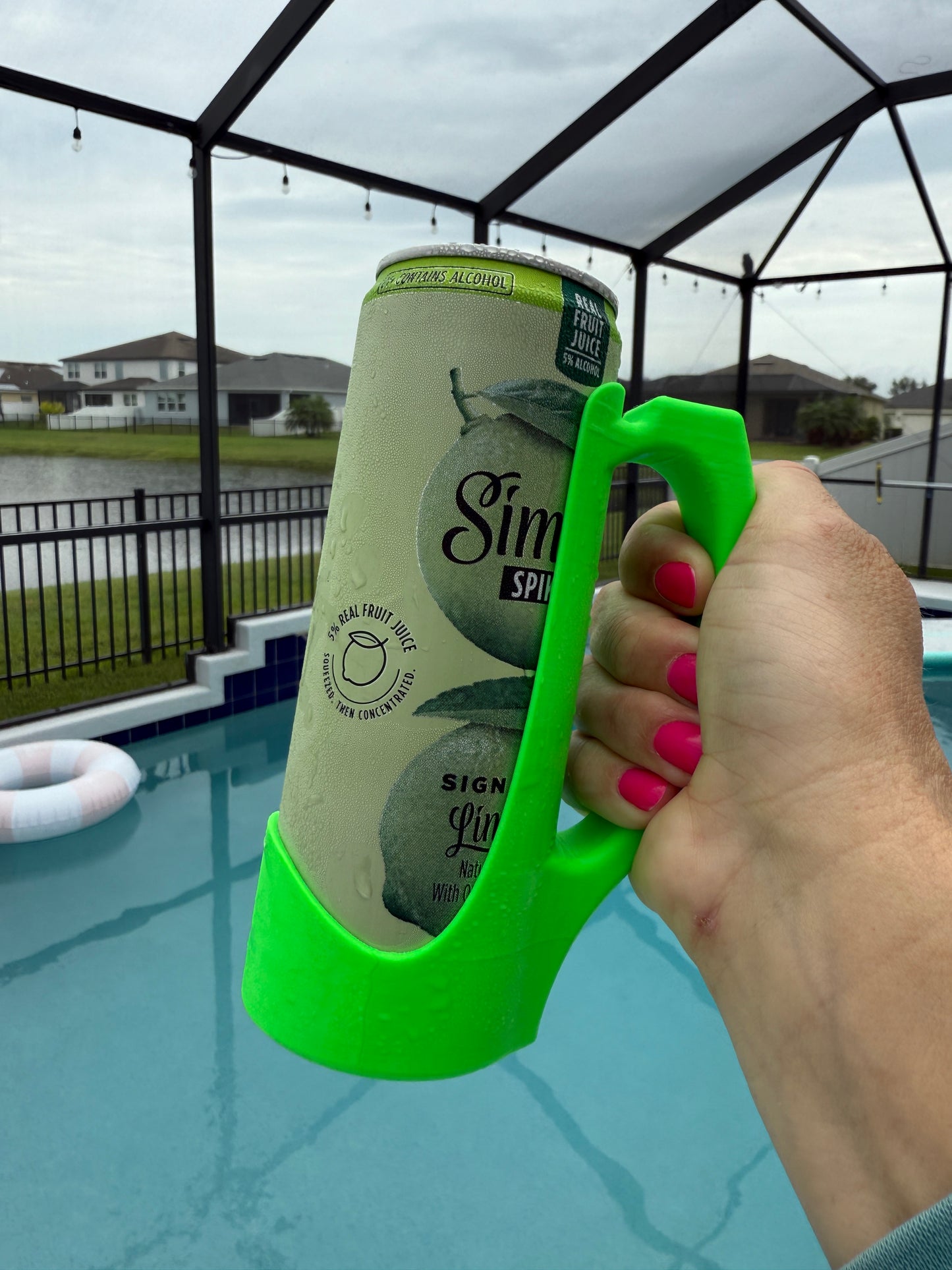 12oz Skinny Can Holder with Handle, 3D printed