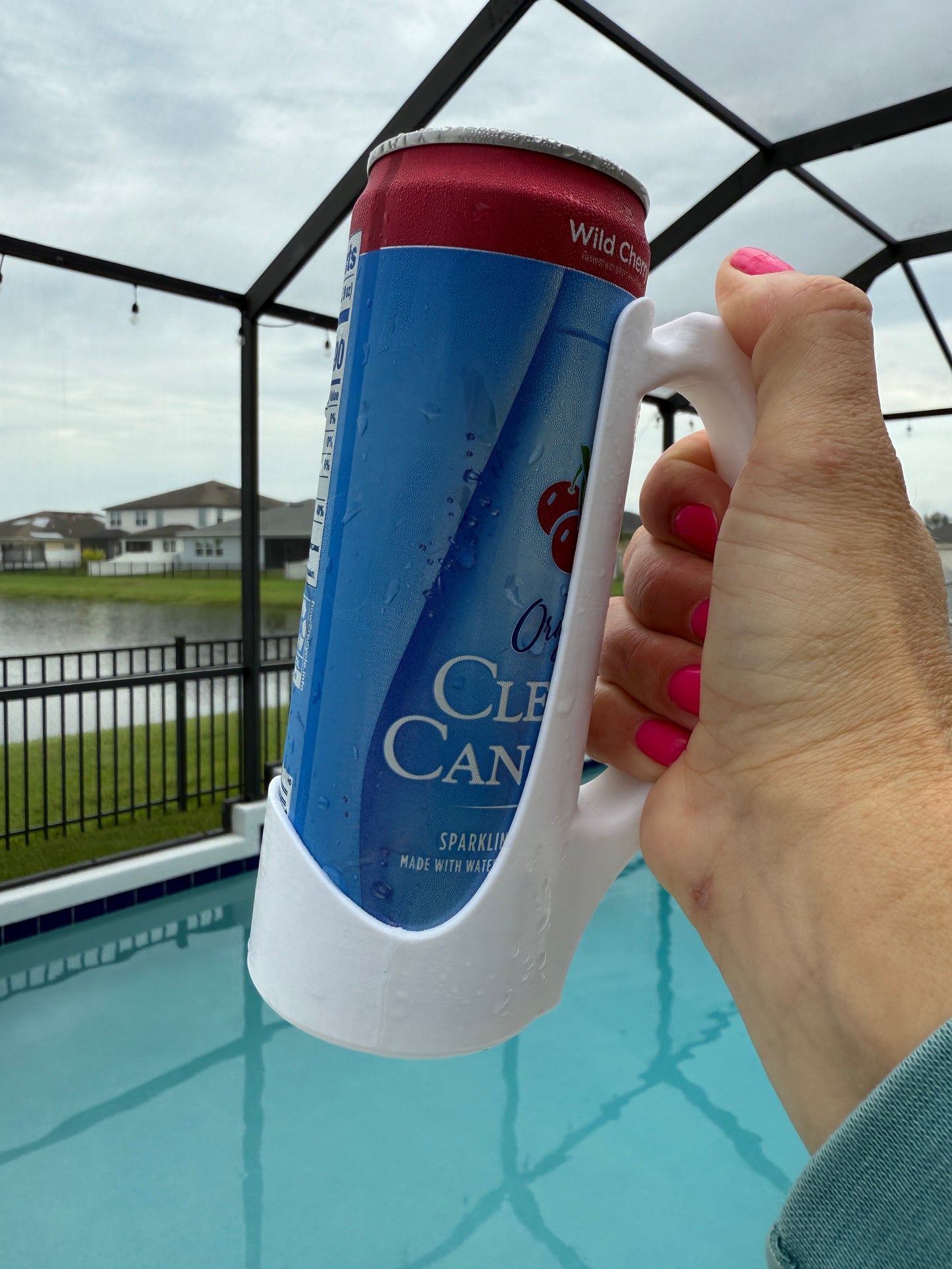 12oz Skinny Can Holder with Handle, 3D printed