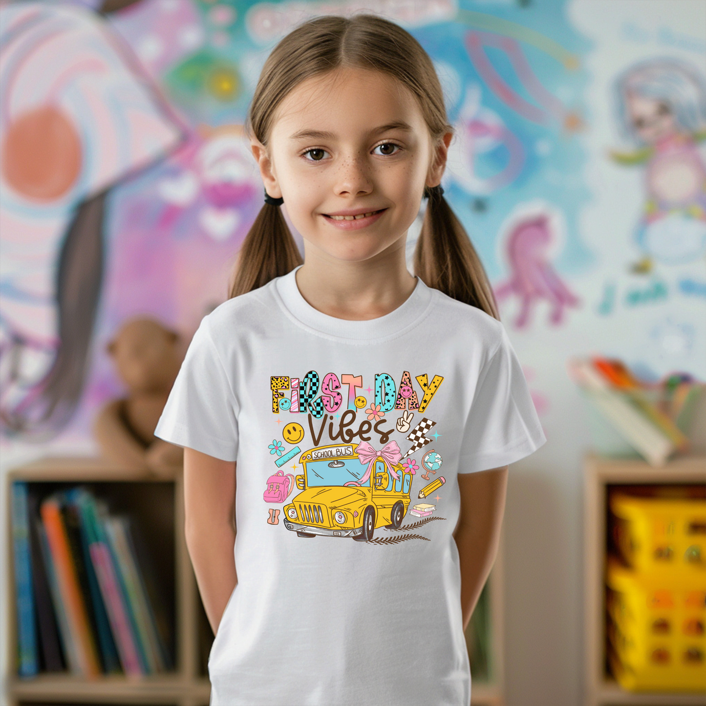 First Day Vibes School Bus Tee