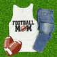 Football Mom, Black FAUX Sequin tee