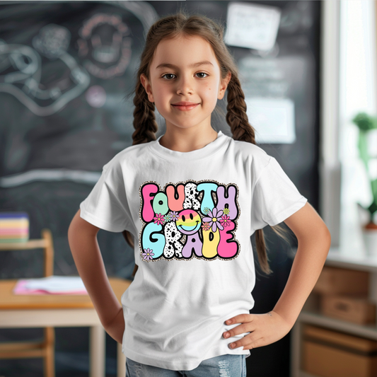 Retro FOURTH GRADE Girl's Tee