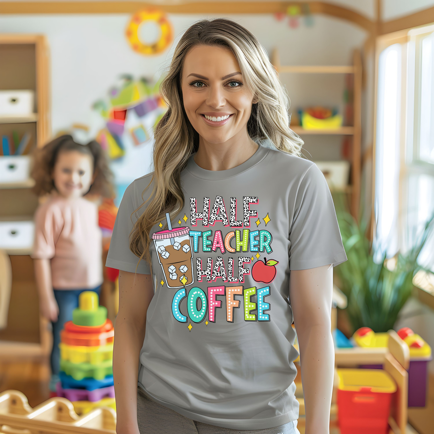 Half Teacher Half Coffee Tee