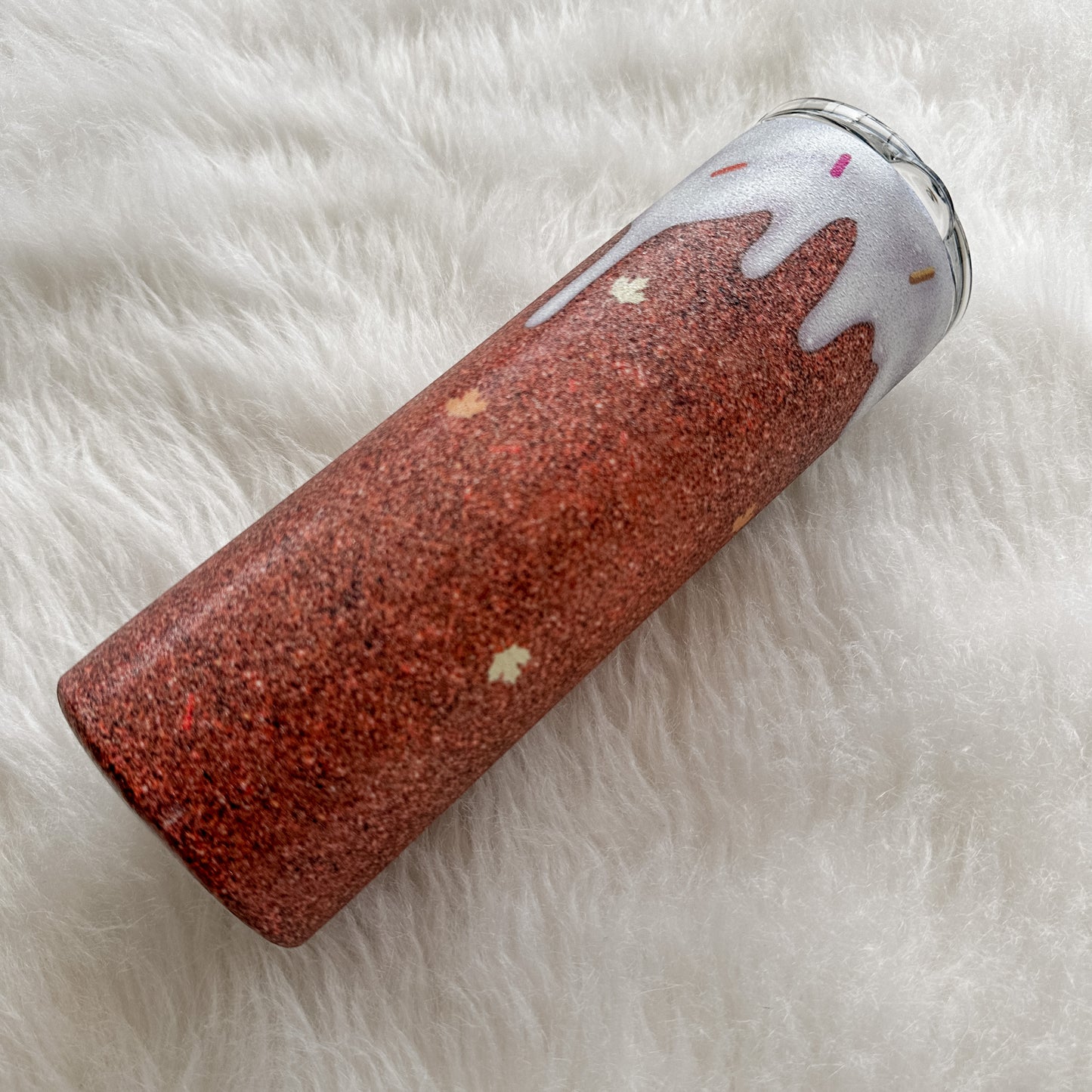 Pumpkin Spice Drip Sublimation Tumbler, Glitter 20oz