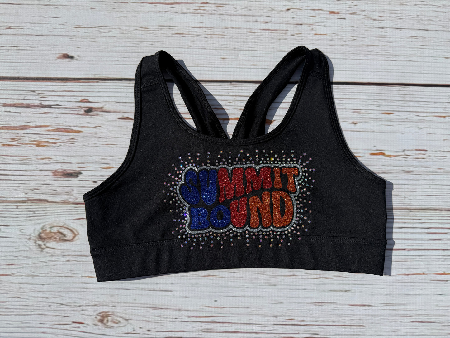 Summit inspired Rhinestone Sports Bra