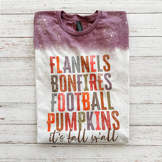 It's Fall Ya'll Bleached Tee MAROON