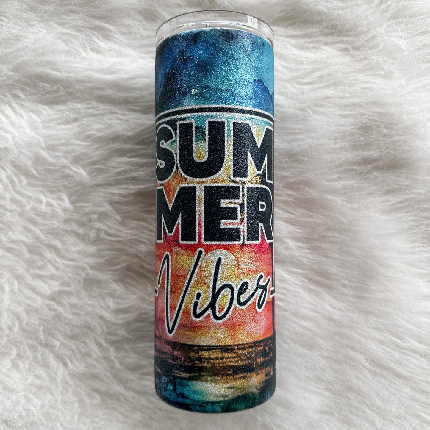 Summer Vibes 20oz, Sublimation Tumbler, Glitter