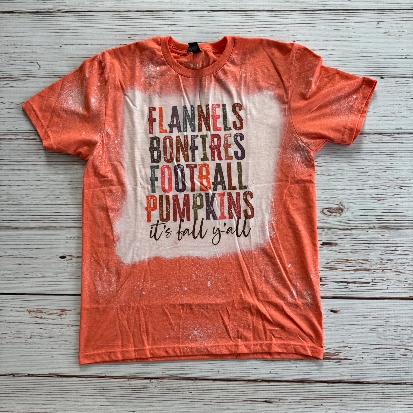 It's Fall Ya'll Bleached Tee ORANGE