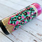 Leopard Pencil- Teal w/ Pink Stripes, 20oz