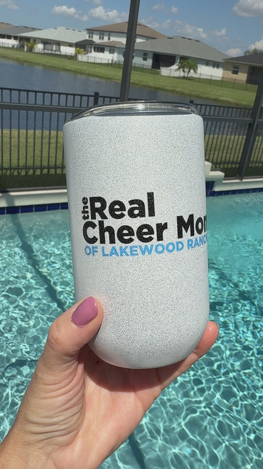 Sublimated “The Real Cheer Moms of Lakewood Ranch, FL” WINE (white glitter)